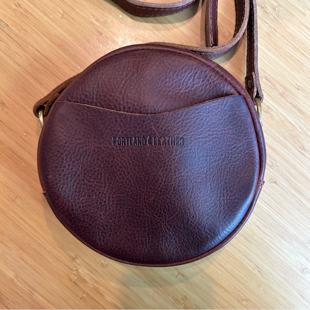 Portland Leather Round Crossbody Bag - Small